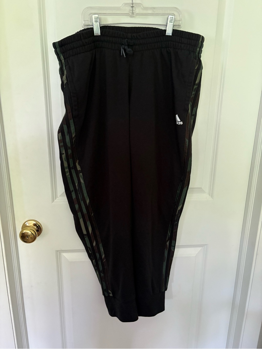 Adidas Women’s Black Track Pants with Camo Stripe